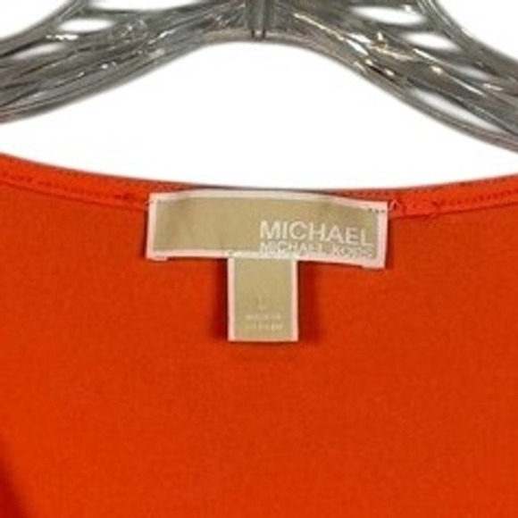 Michael Kors MK Faux Wrap Dress- Orange Size Large - Picture 7 of 11